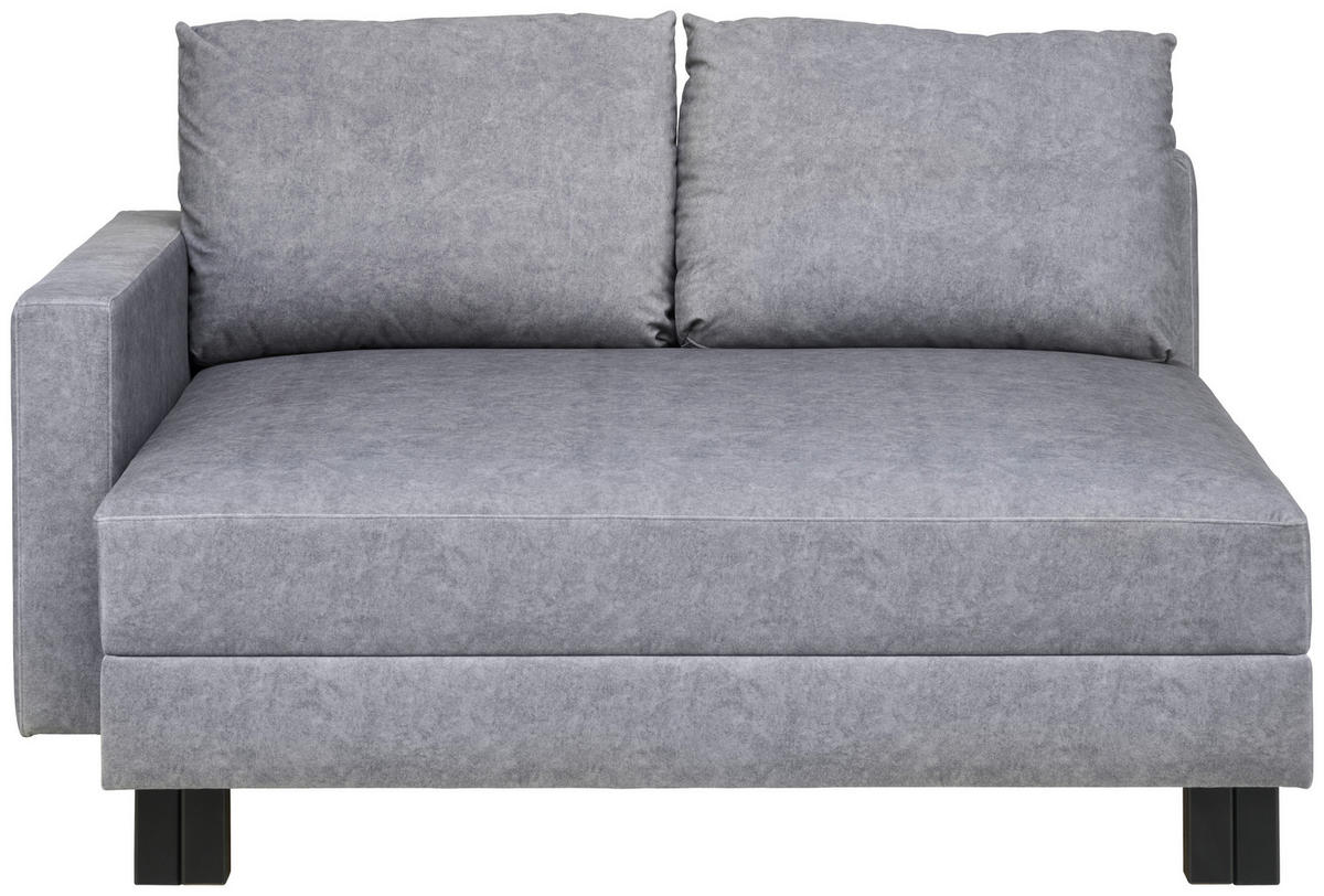 LIEGE in Velours Grau  - Eiche dunkel/Grau, MODERN, Holz/Textil (137/72/155cm) - Joka