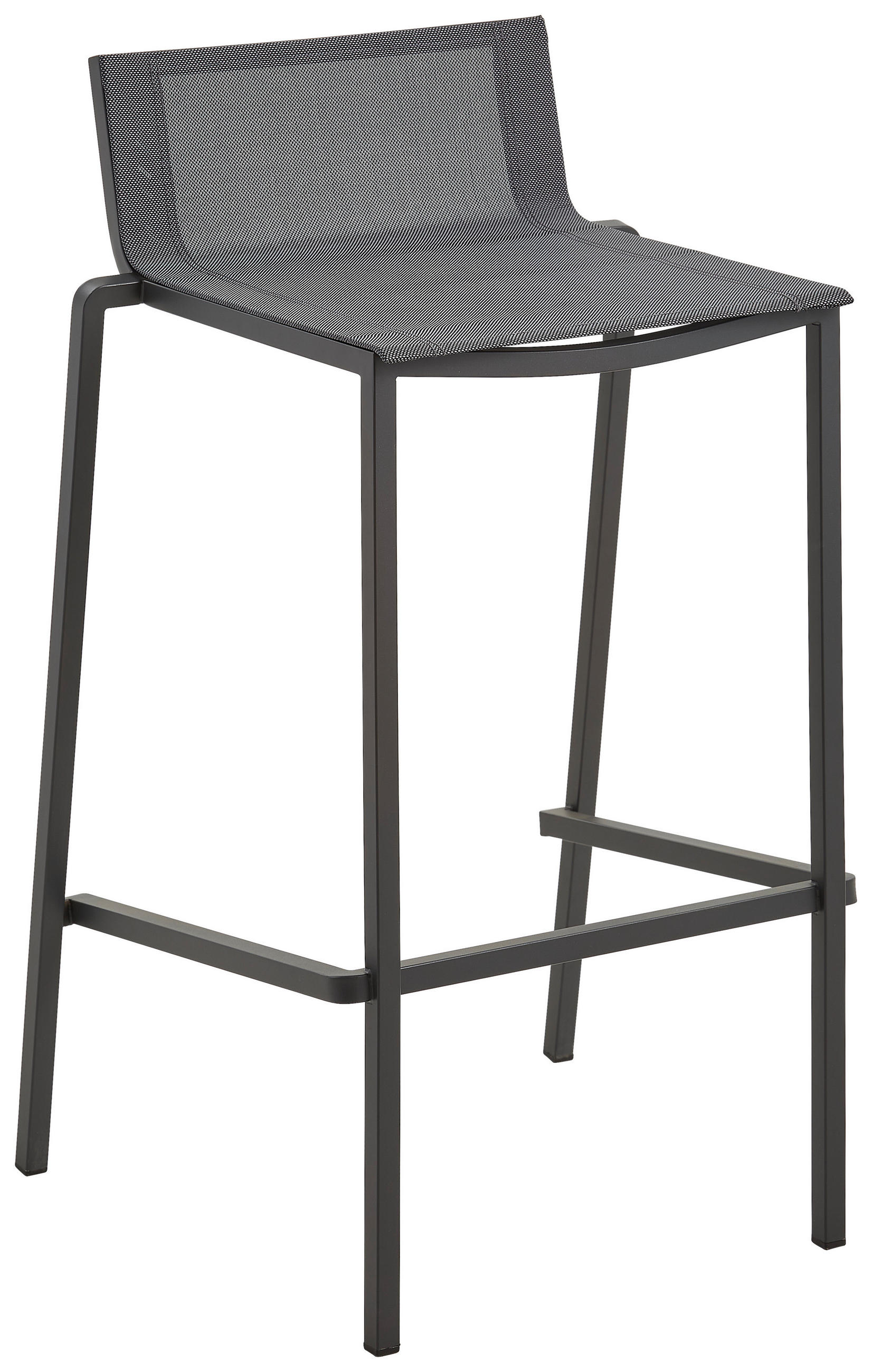 GARTEN-BARHOCKER Edelstahl Anthrazit, Grau  - Anthrazit/Grau, Design, Textil/Metall (46/84/46cm) - Amatio