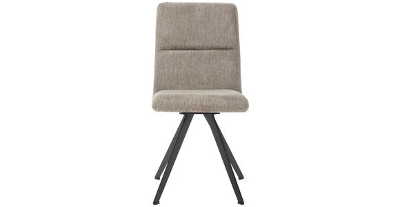 STUHL Webstoff Schwarz, Taupe - Taupe/Schwarz, Design, Textil/Metall (46/91/61cm) - Novel