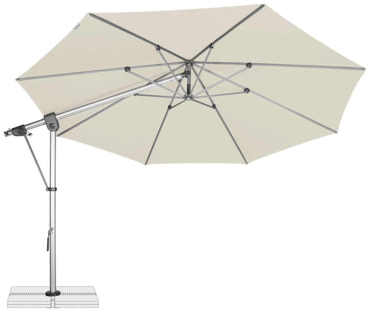 AMPELSCHIRM 350 cm Naturfarben  - Silberfarben/Naturfarben, Basics, Textil/Metall (350/350cm) - Doppler