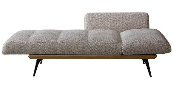 RÉCAMIERE  in Flachgewebe Beigebraun  - Beigebraun/Schwarz, Design, Holz/Textil (180/85/106cm) - Dieter Knoll