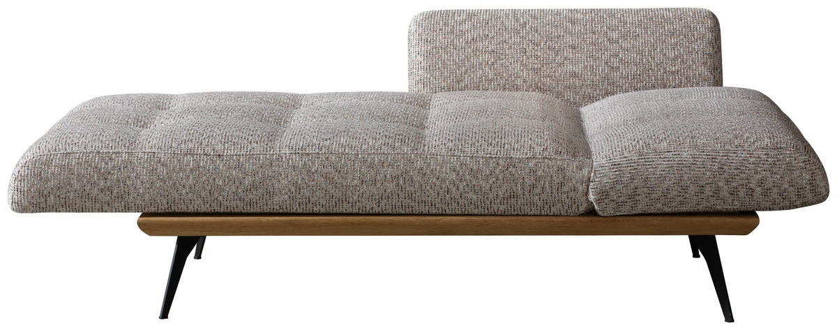 RÉCAMIERE  in Flachgewebe Beigebraun  - Beigebraun/Schwarz, Design, Holz/Textil (180/85/106cm) - Dieter Knoll