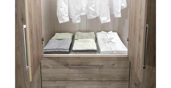 DREHTÜRENSCHRANK in Eichefarben, Schieferfarben - Schieferfarben/Eichefarben, KONVENTIONELL, Holzwerkstoff/Metall (300/216/58cm) - Voleo