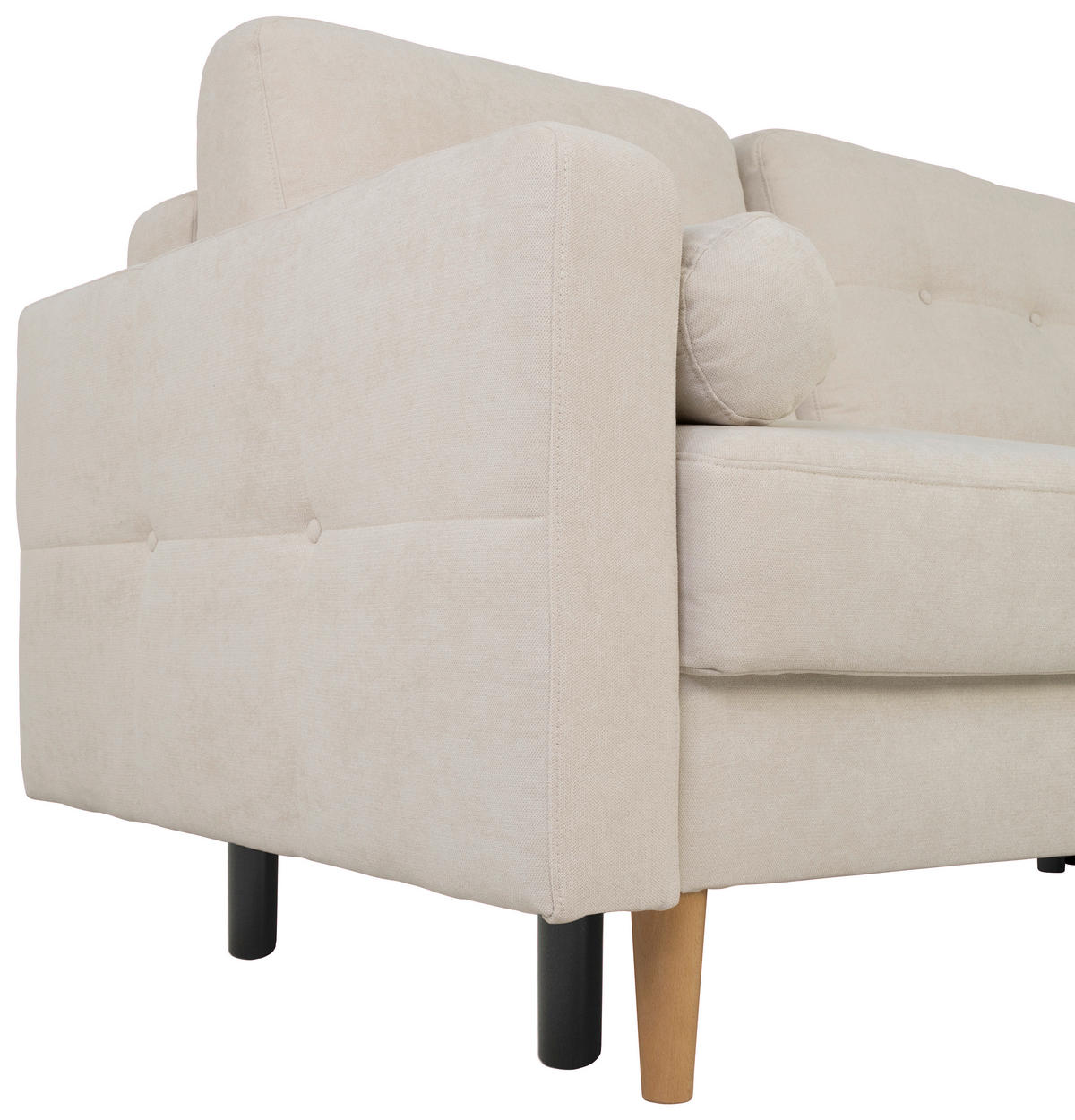 ECKSOFA in Beige  - Beige/Buchefarben, Design, Holz/Textil (223/157cm) - MID.YOU