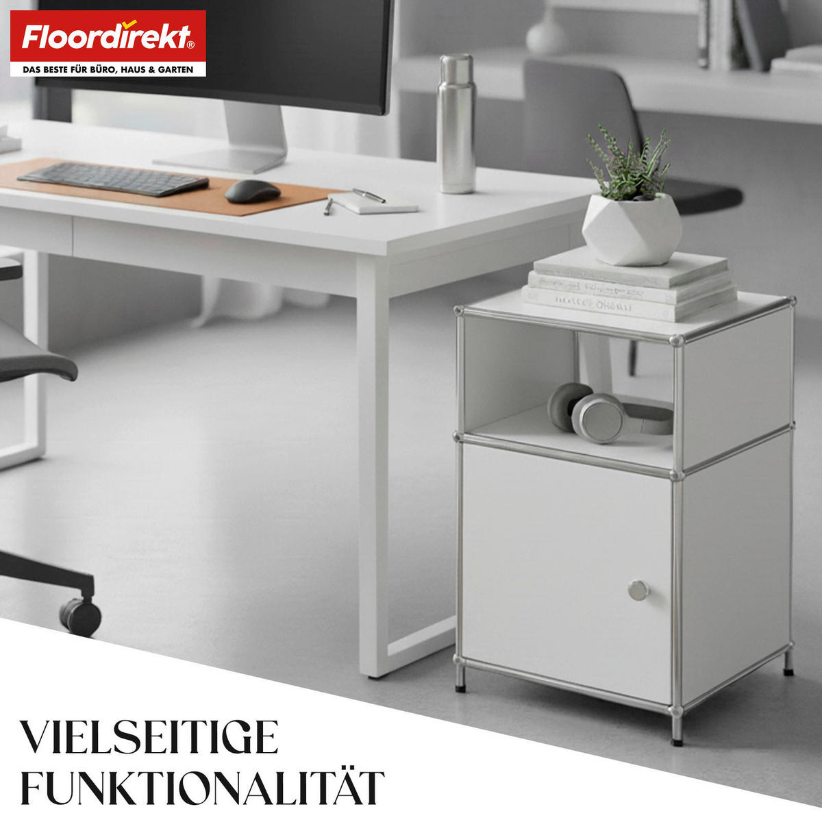 REGAL Weiß  - Weiß, Basics, Metall (40/65/40cm) - Floordirekt