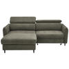 ECKSOFA in Samt Taupe  - Taupe/Schwarz, Design, Holz/Textil (185/232cm) - Stylife