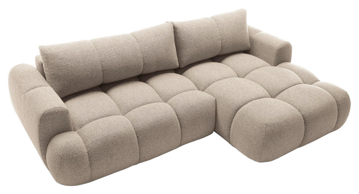 ECKSOFA Beige Struktur  - Beige/Schwarz, KONVENTIONELL, Kunststoff/Textil (272/172cm) - Carryhome