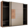 SCHWEBETÜRENSCHRANK  in Kaschmir, Eiche Artisan  - Kaschmir/Schwarz, KONVENTIONELL, Holzwerkstoff/Metall (270/225,5/63,7cm) - Xora