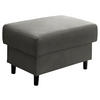 HOCKER Lederlook Grau  - Schwarz/Grau, MODERN, Holz/Textil (76/46/55cm) - Livetastic