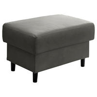HOCKER Lederlook Grau  - Schwarz/Grau, MODERN, Holz/Textil (76/46/55cm) - Livetastic