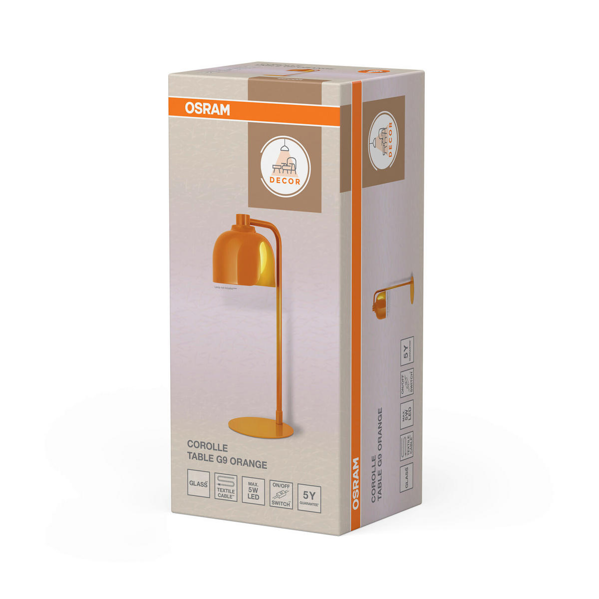 TISCHLEUCHTE 15/20/40 cm   - Orange, Basics, Glas/Metall (15/20/40cm) - Osram