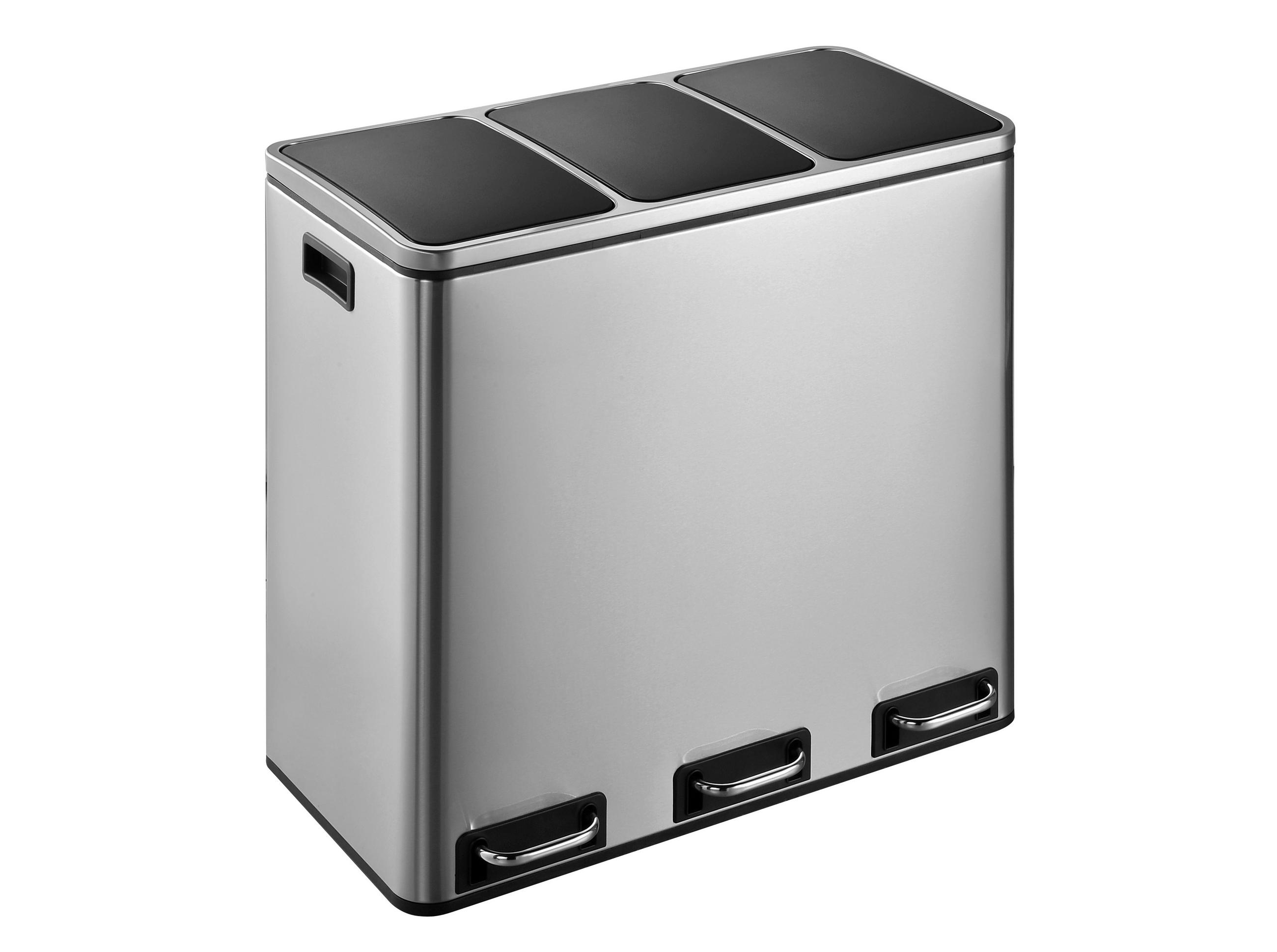 ABFALLEIMER 54 L  - Silberfarben/Schwarz, KONVENTIONELL, Kunststoff/Metall (61/55,5/34cm) - P & B