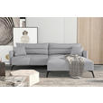 ECKSOFA  in Cord Hellgrau  253/180 cm  - Hellgrau/Schwarz, KONVENTIONELL, Textil/Metall (253/180cm) - Carryhome