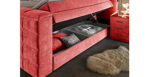 BOXSPRINGBETT 180/200 cm  in Rot  - Rot, KONVENTIONELL, Textil (180/200cm) - Carryhome