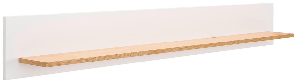NÁSTENNÁ POLICA, dub, biela, farba duba, 160/20/16 cm - biela/farba duba, Design, drevo/kompozitné drevo (160/20/16cm) - MID.YOU