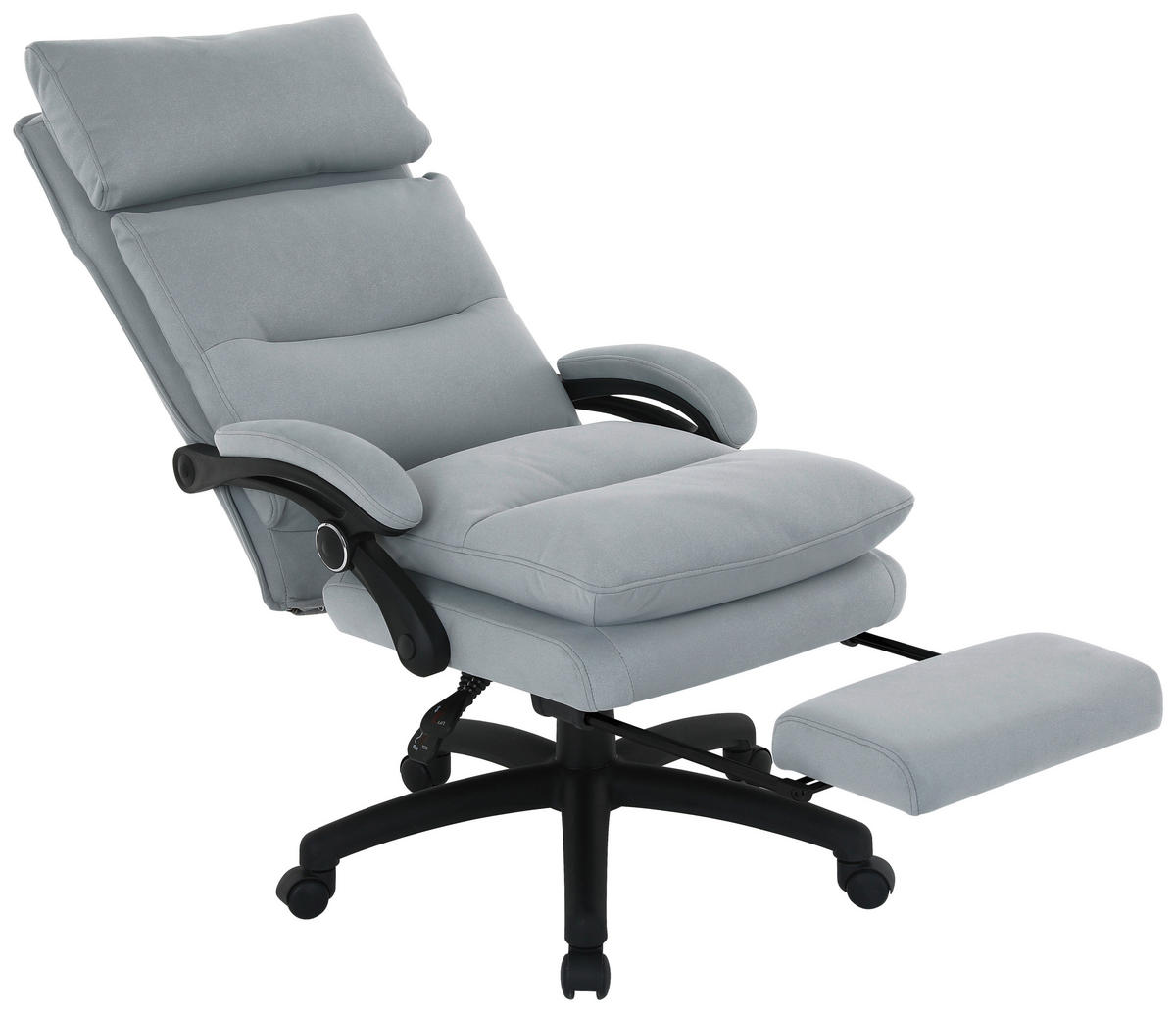 SCAUN DIRECTORIAL  in microfibră gri deschis  - gri deschis/negru, Modern, plastic/metal (63,5/114-122/70cm) - Venda