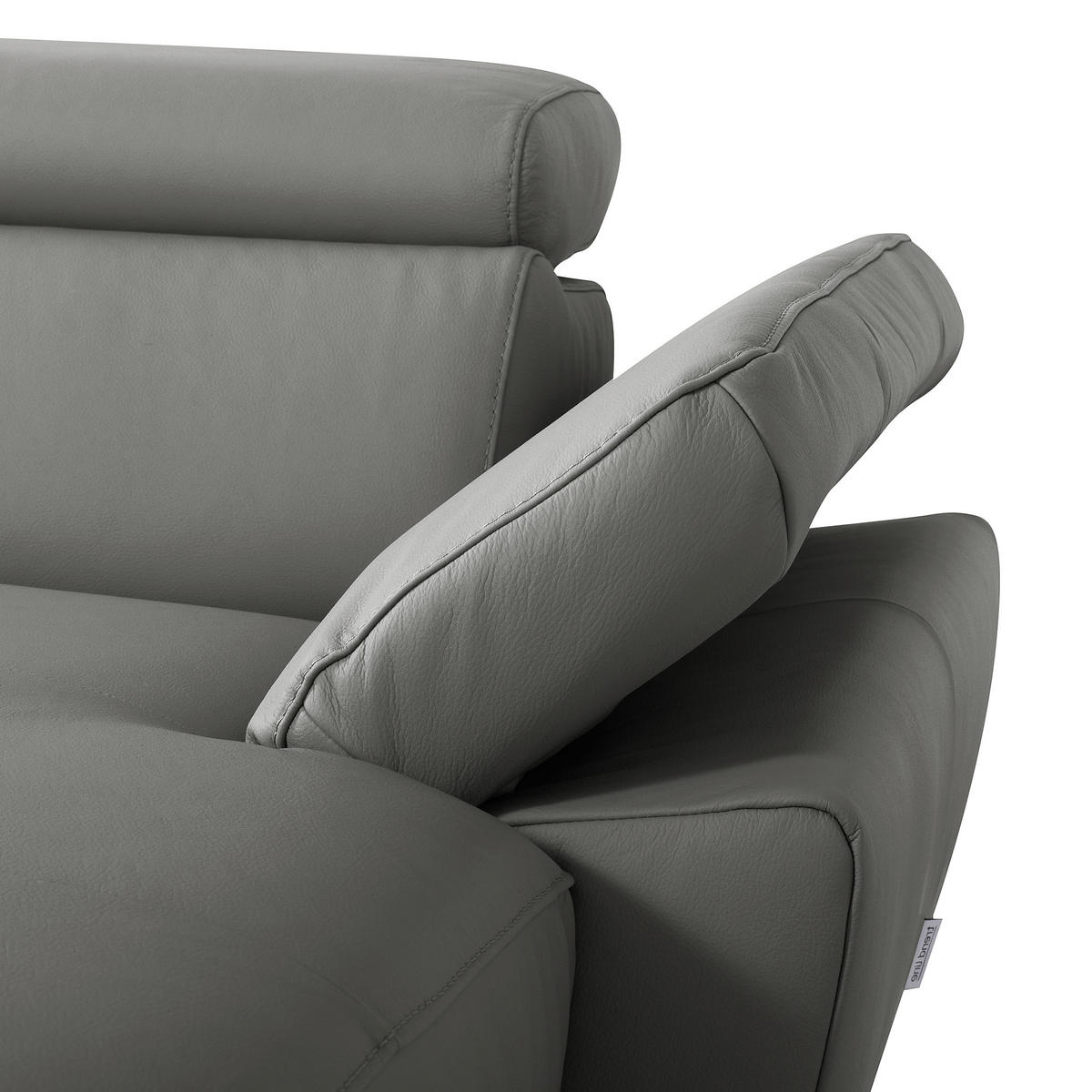 ECKSOFA  in Lederlook Echtleder Anthrazit  - Anthrazit/Schwarz, Design, Leder/Textil (252/179cm) - Livetastic