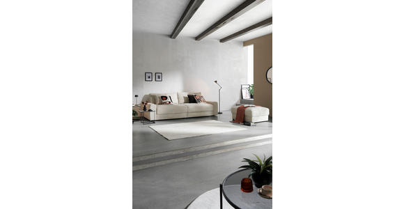 BIGSOFA Cord Creme - Creme/Schwarz, MODERN, Kunststoff/Textil (278/93/112cm) - Carryhome