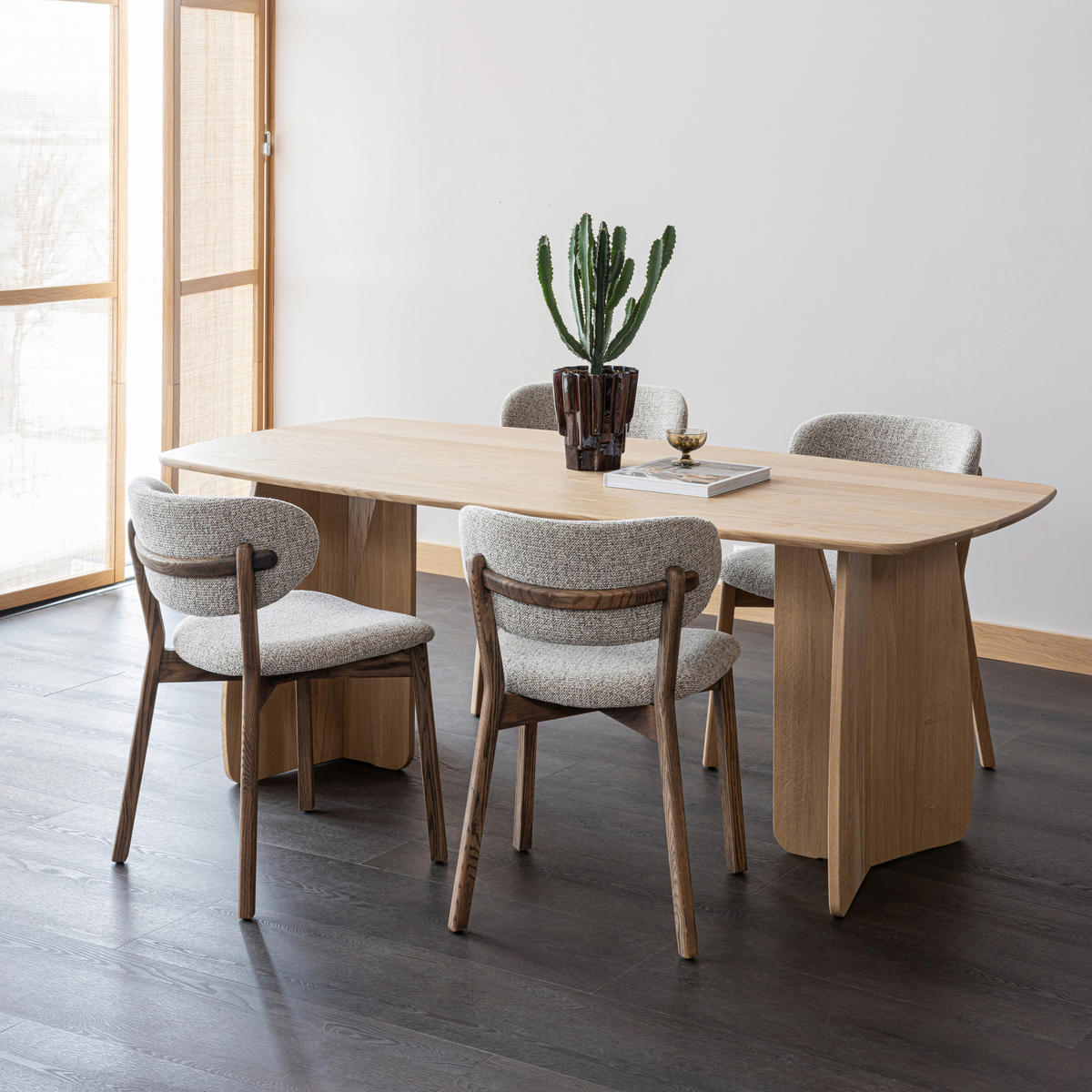 STUHL-SET 2 Stück  in Webstoff  - Naturfarben, MODERN, Holz/Textil (51/82/60cm) - Livetastic