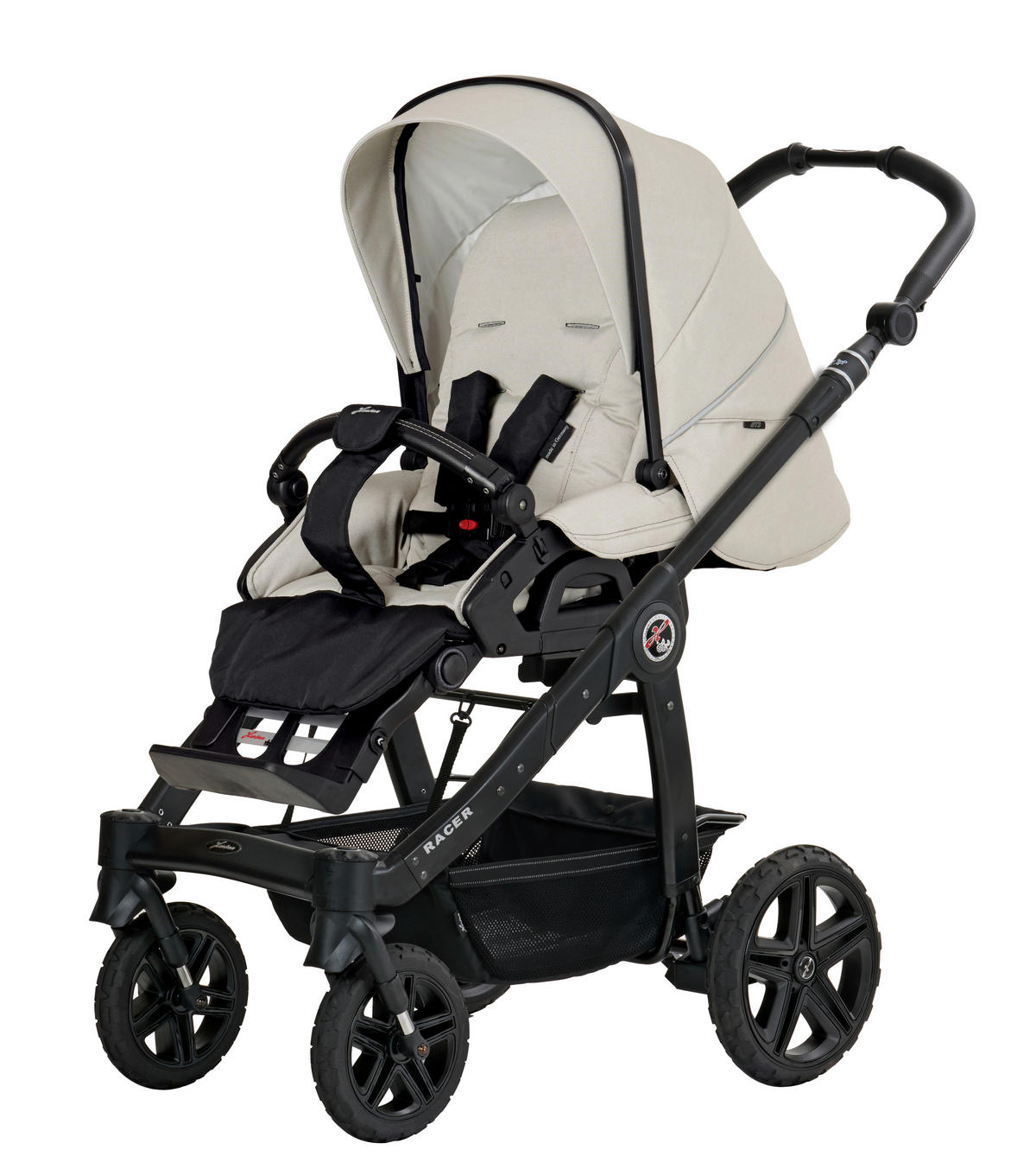 KINDERWAGENSET RACER GTS  - Greige/Cappuccino, Basics, Textil/Metall (59/113/101cm) - Hartan