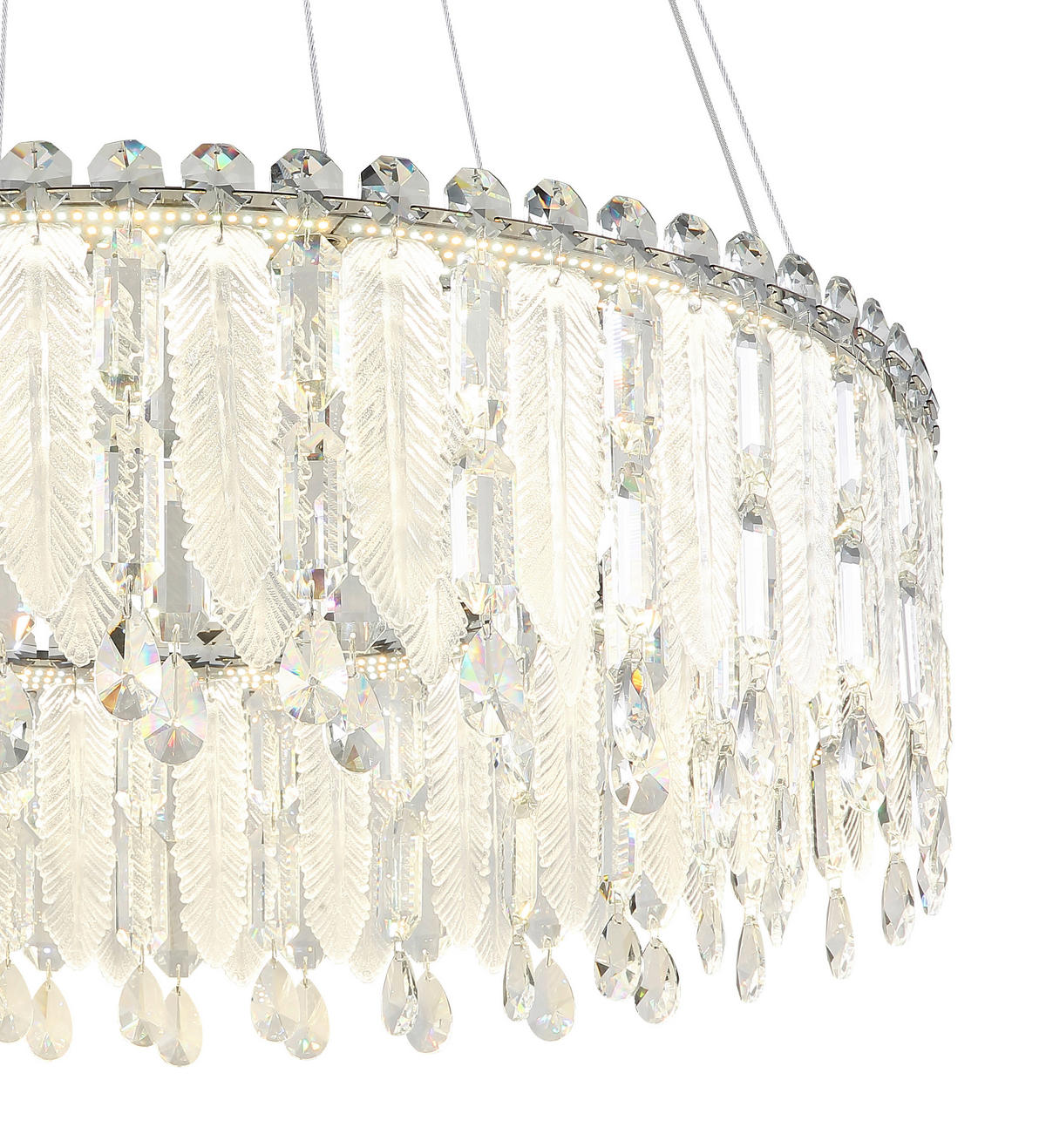 LED-HÄNGELEUCHTE KLUNKA 79,5/120 cm   - Klar/Chromfarben, LIFESTYLE, Glas/Kunststoff (79,5/120cm) - Globo