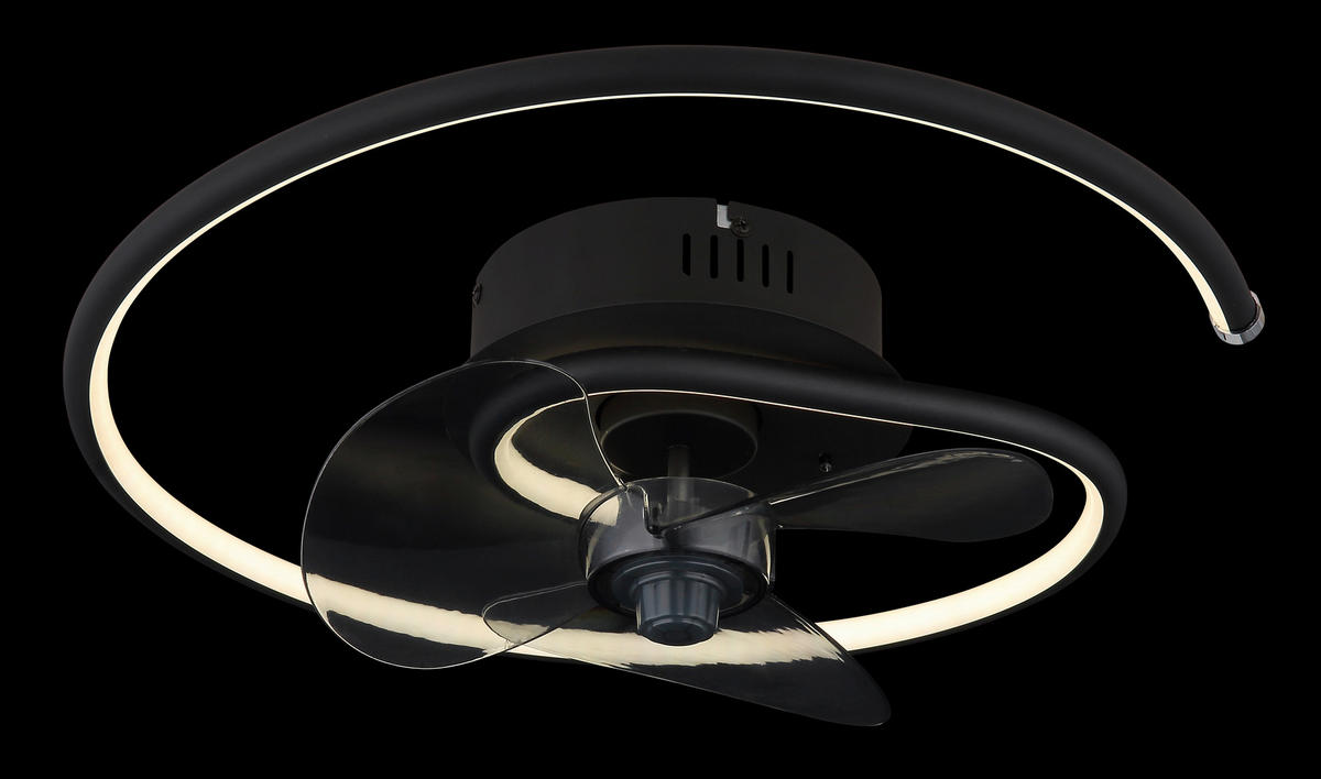 DECKENVENTILATOR  45/13,9 cm    - Schwarz/Grau, Design, Kunststoff/Metall (45/13,9cm) - Globo