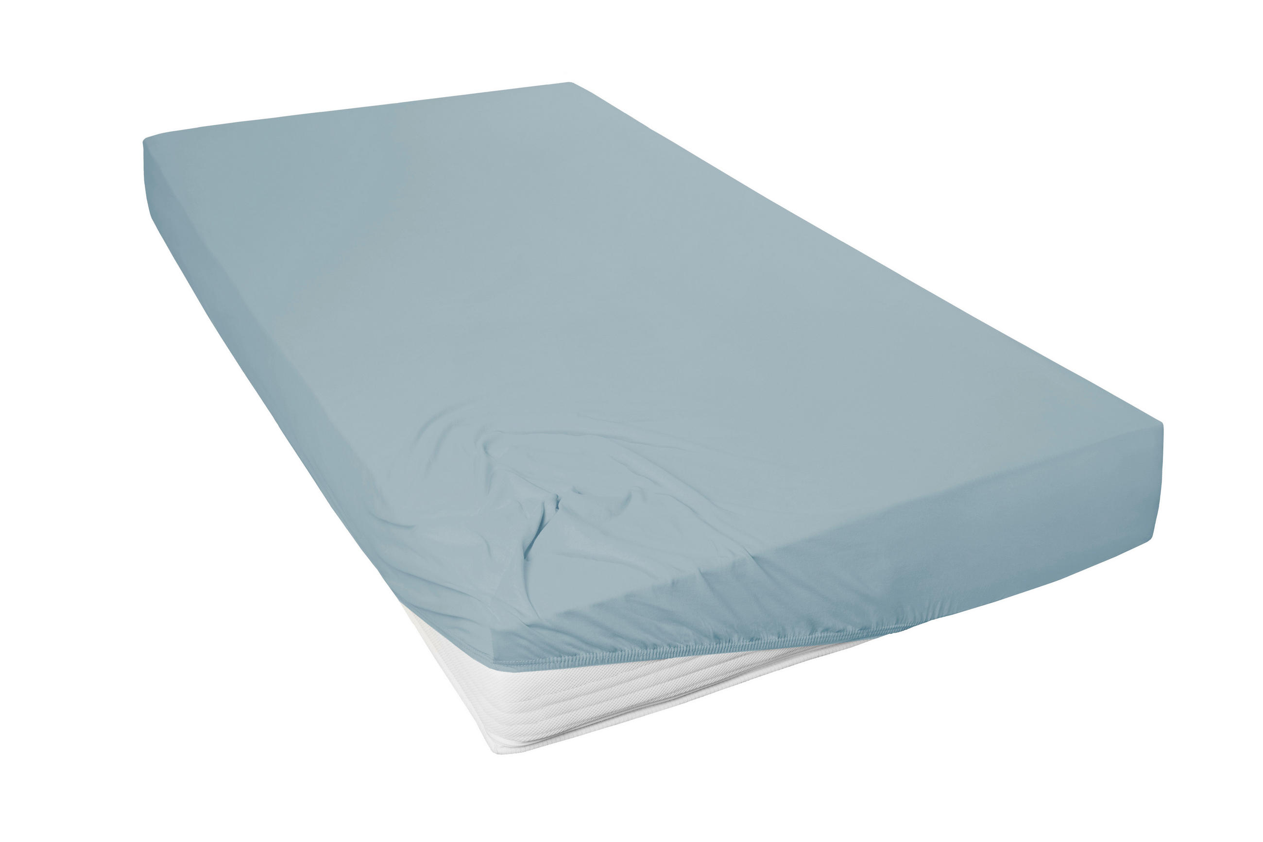 SPANNLEINTUCH 150/200 cm Jersey  - Blau/Grün, Basics, Textil (150/200cm)