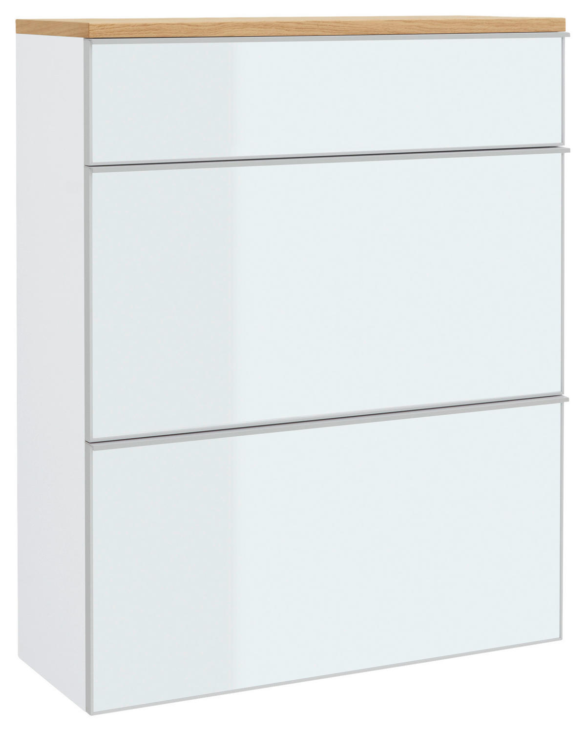 GARDEROBE 5-teilig  in 240/195/31 cm  - Weiss, Design, Glas/Holz (240/195/31cm)