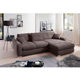 ECKSOFA in Mikrofaser Braun 276/193 cm - Chromfarben/Braun, MODERN, Kunststoff/Textil (276/193cm) - Hom`in