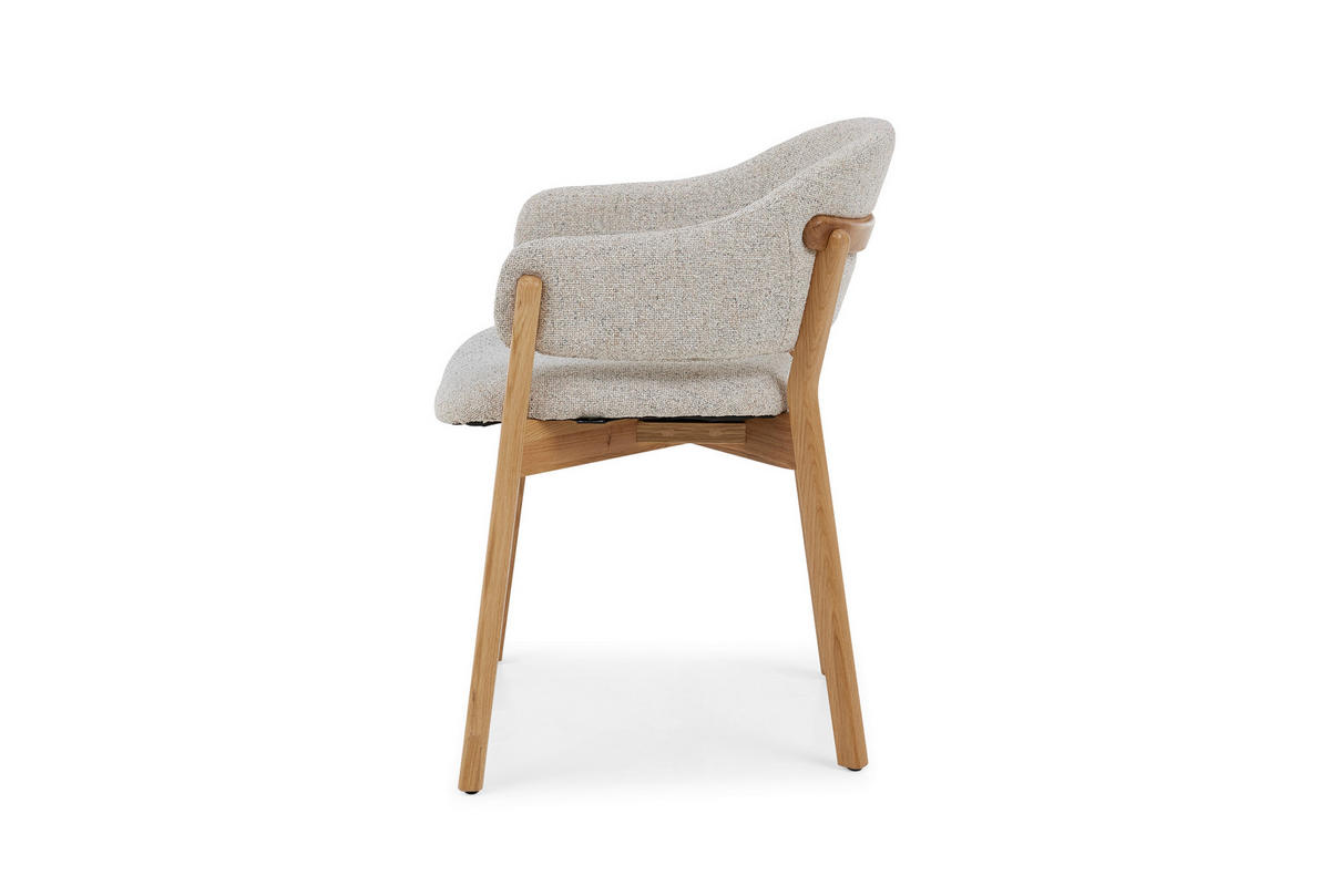 ARMLEHNSTUHL   Bouclé  Naturfarben  - Eichefarben/Naturfarben, Design, Holz/Textil (50/81/59cm) - Musterring