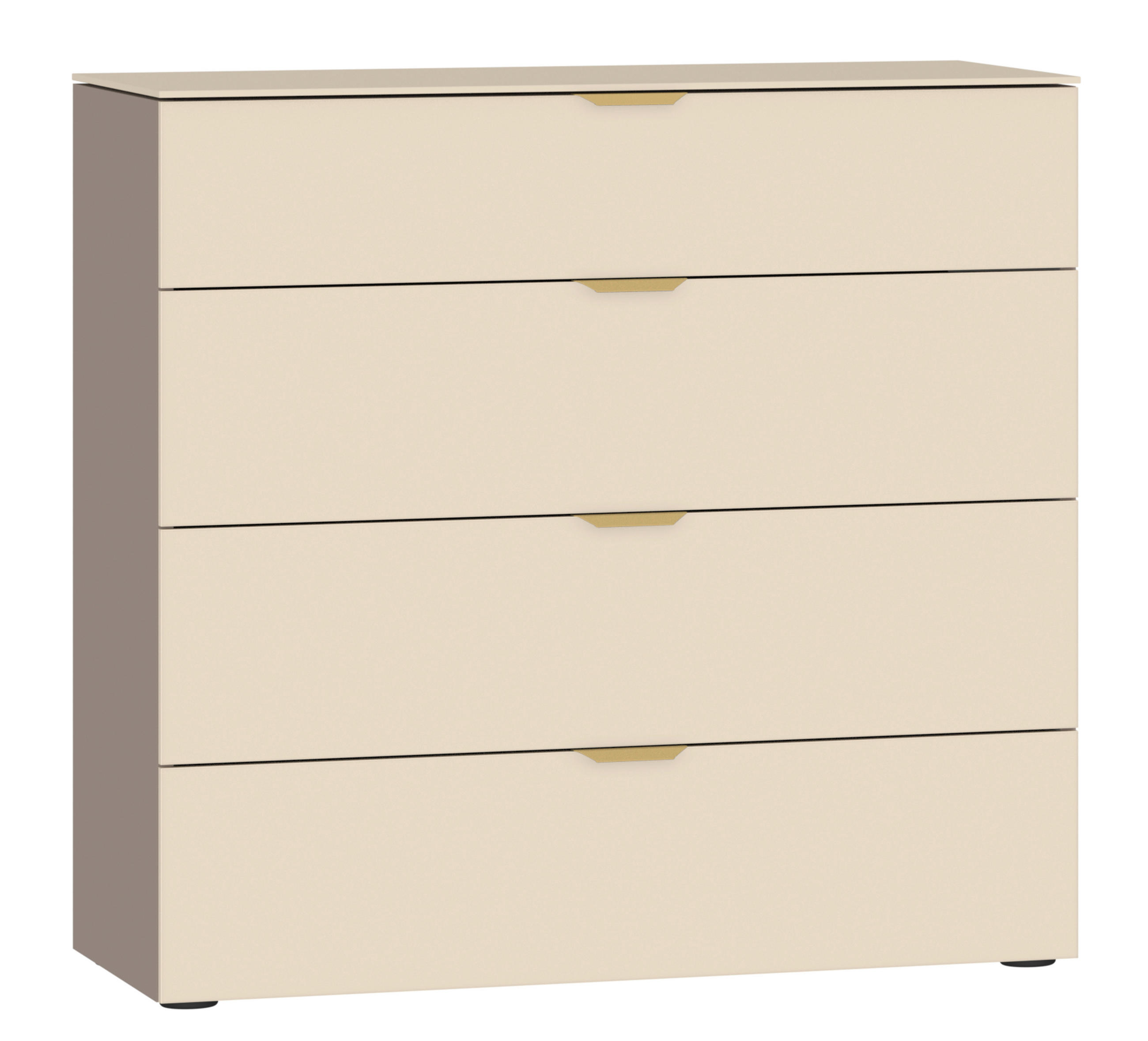 KOMMODE  in 90/87/43 cm  - Hellbraun/Creme, Design, Glas/Holzwerkstoff (90/87/43cm) - Jutzler