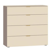 KOMMODE  in 90/87/43 cm  - Hellbraun/Creme, Design, Glas/Holzwerkstoff (90/87/43cm) - Jutzler