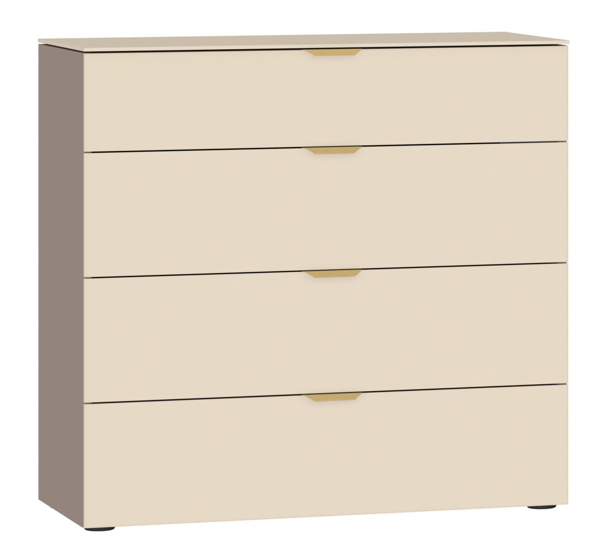 KOMMODE  in 90/87/43 cm  - Hellbraun/Creme, Design, Glas/Holzwerkstoff (90/87/43cm) - Jutzler
