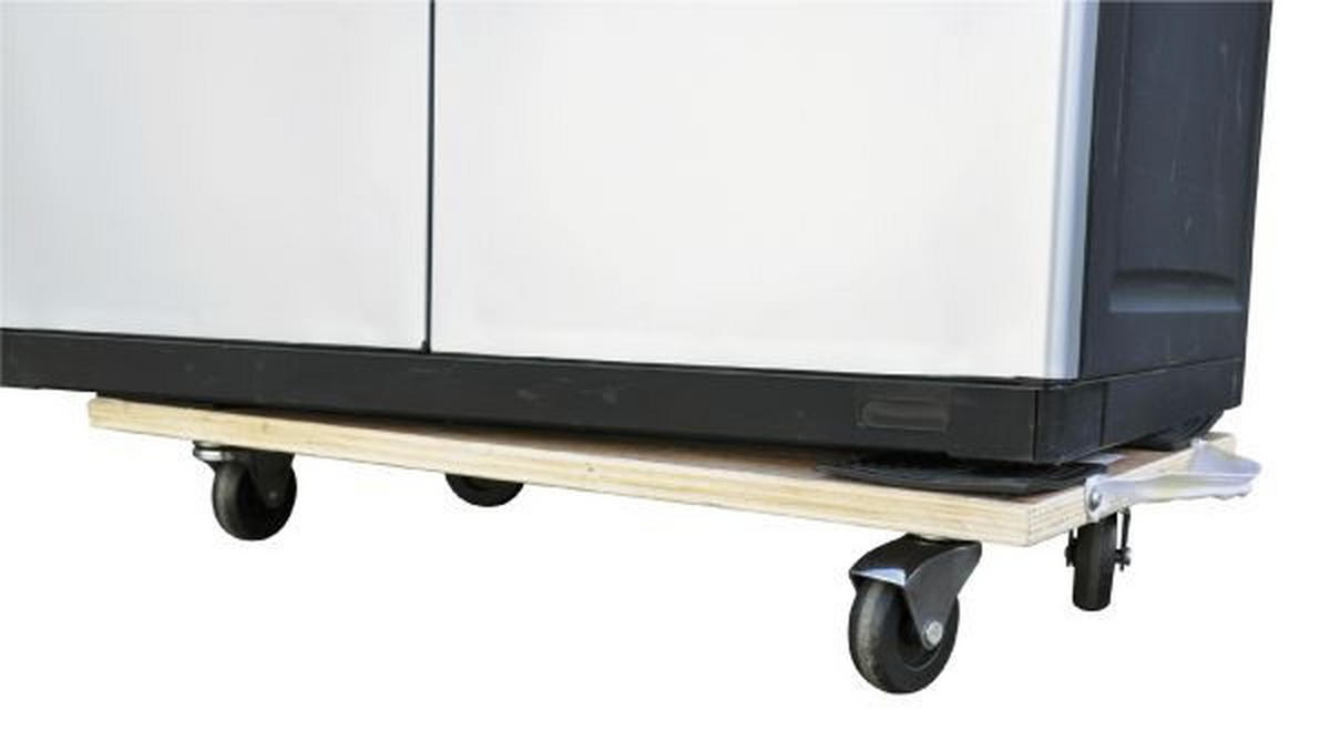 RULLPLATTA - svart/naturfärgad, Basics, metall/trä (58/9,5/29cm)