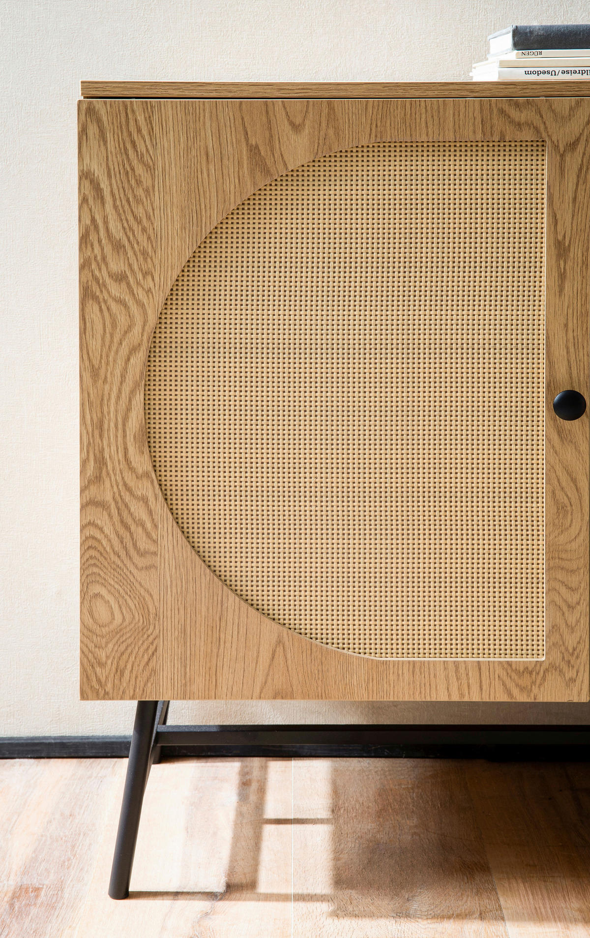 SIDEBOARD 140/80/39 cm  in Eichefarben  - Eichefarben/Schwarz, Design, Holzwerkstoff/Metall (140/80/39cm) - MID.YOU