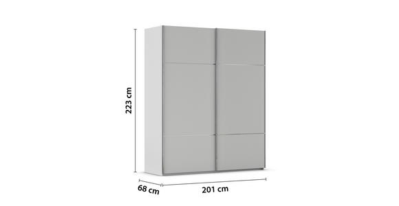 SCHWEBETÜRENSCHRANK in Grau - Chromfarben/Grau, KONVENTIONELL, Holzwerkstoff/Metall (201/223/68cm) - Novel