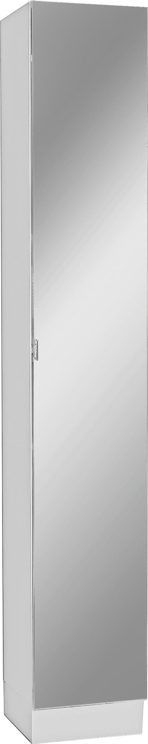 HOCHSCHRANK 32,5/195,5/33 cm  - Chromfarben/Weiß, Basics, Glas/Holzwerkstoff (32,5/195,5/33cm) - Xora