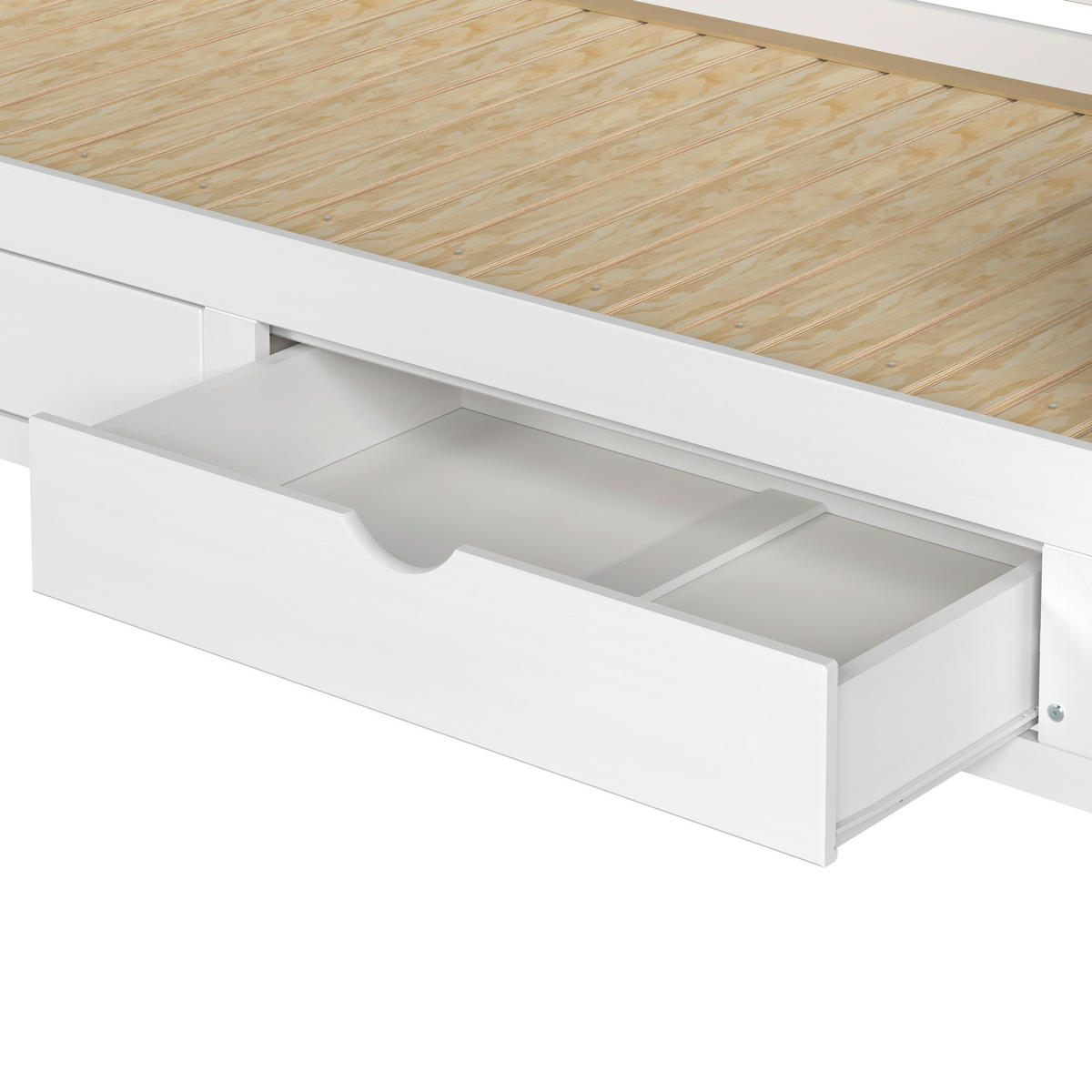 AUSZIEHBETT 200/100-236 cm  in Weiß  - Naturfarben/Weiß, MODERN, Holz/Holzwerkstoff (200/100-236cm) - MID.YOU