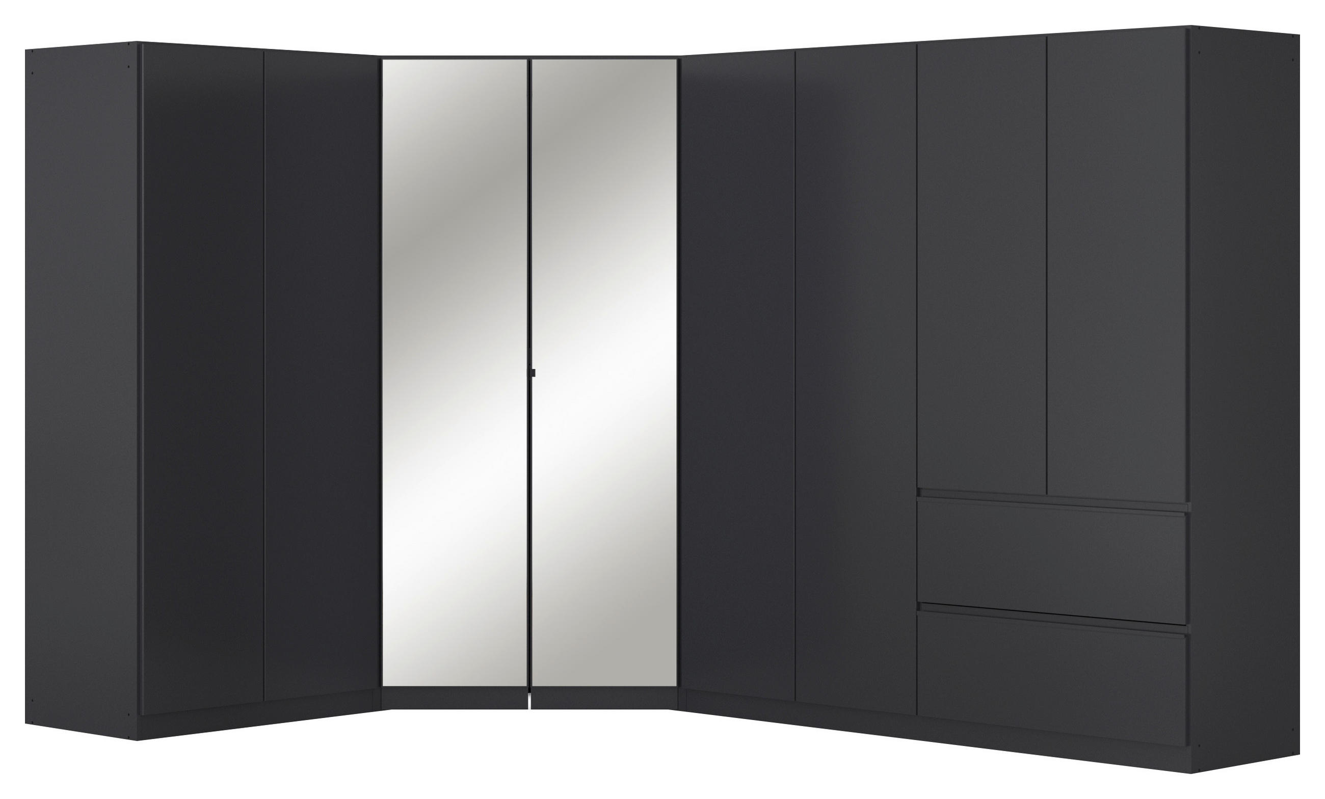 Rauch Möbel Eckkleiderschrank Grau 208x197x298 cm