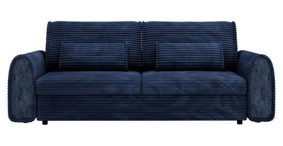 SCHLAFSOFA  in Cord, Feincord Dunkelblau  - Schwarz/Dunkelblau, KONVENTIONELL, Kunststoff/Textil (243/83/113cm) - Carryhome