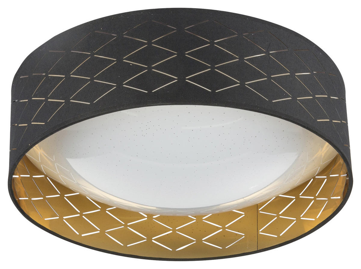 LED-DECKENLEUCHTE  40/12 cm    - Goldfarben/Schwarz, Konventionell, Textil/Metall (40/12cm) - Globo