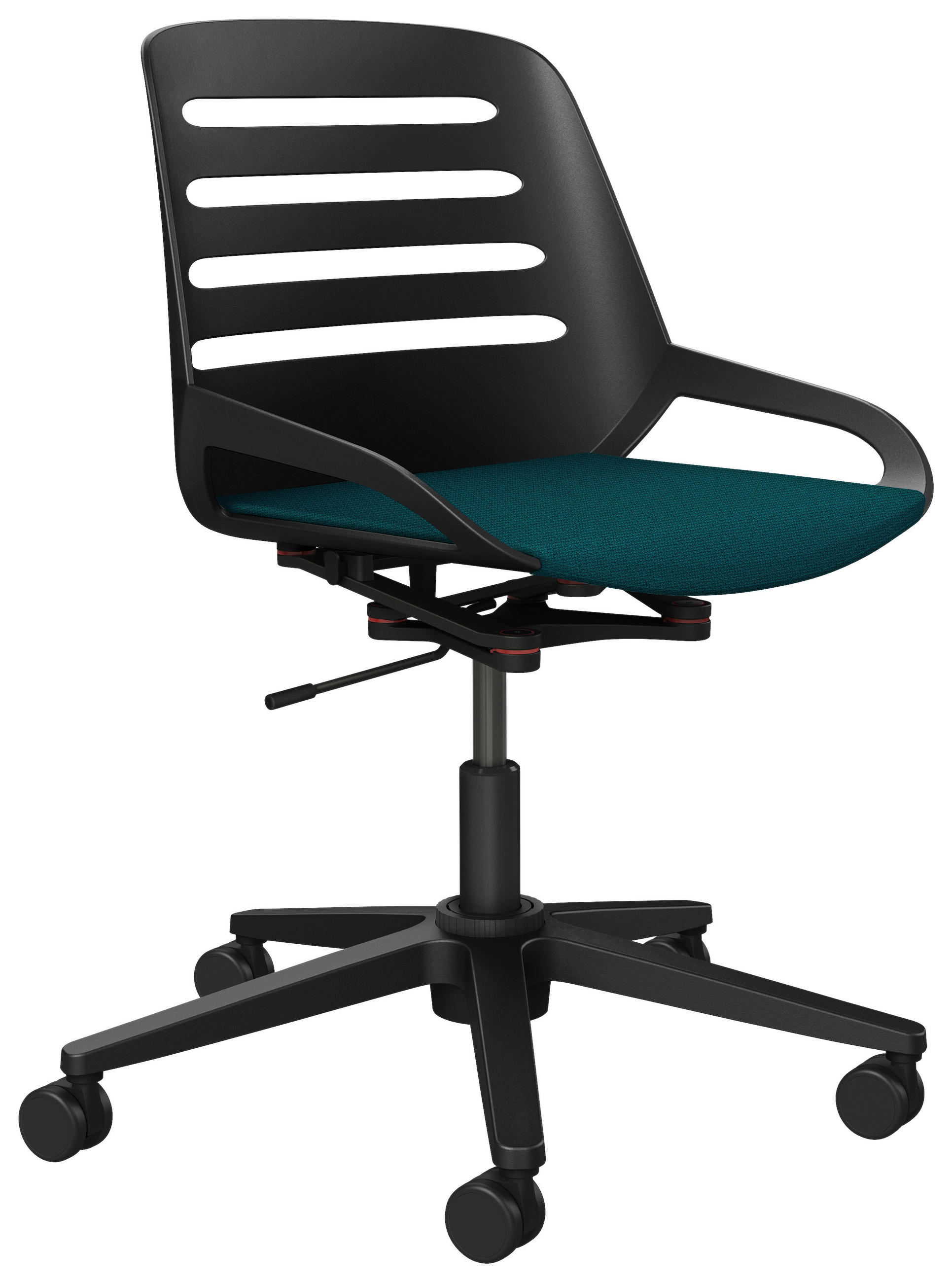 DREHSTUHL Schwarz, Petrol  - Petrol/Schwarz, Design, Kunststoff/Textil (70/68/40cm) - Aeris