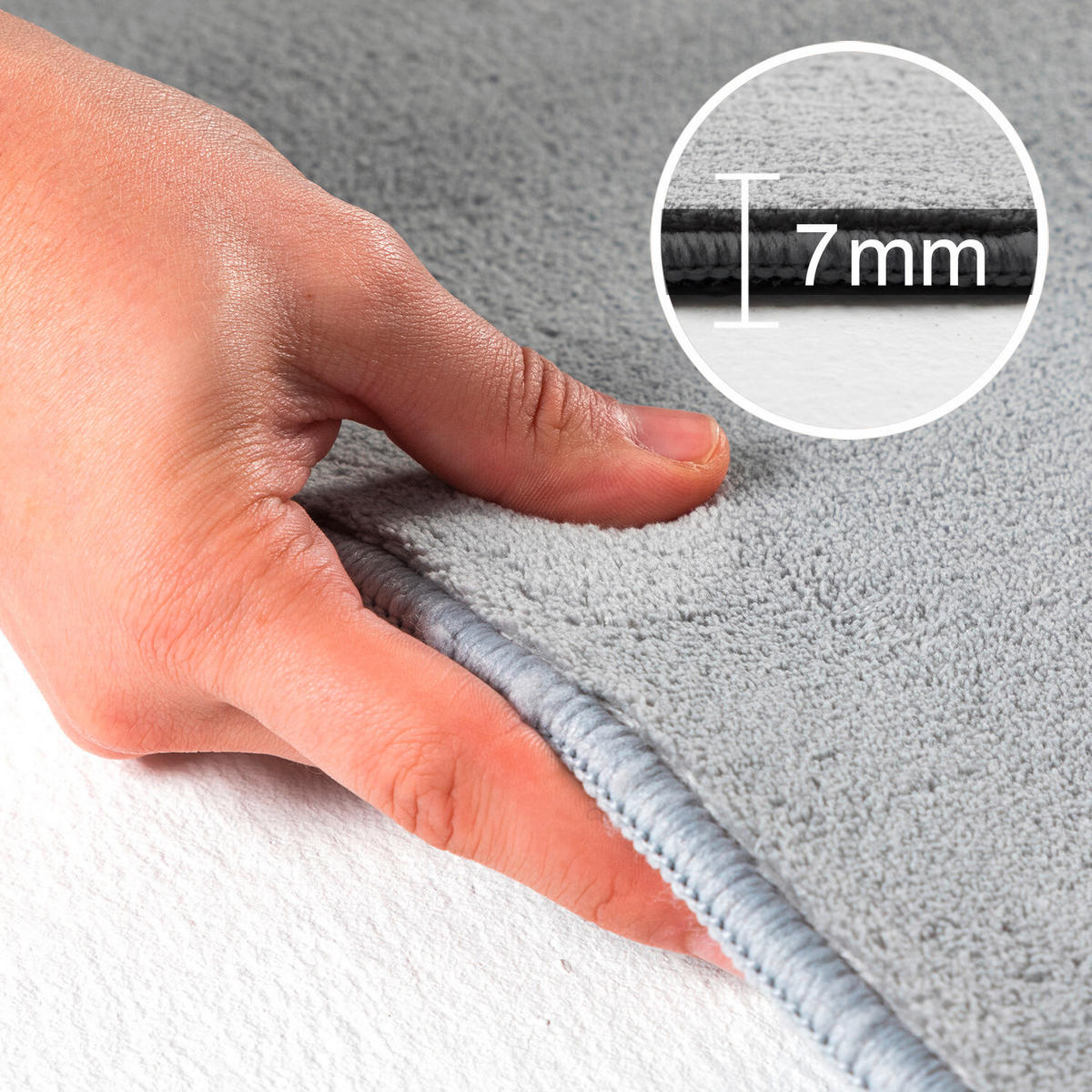 FLACHWEBETEPPICH 200/200 cm Sky Silberfarben  - Silberfarben, Design, Textil (200/200cm) - Novel
