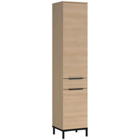 HOCHSCHRANK 38/190/38 cm  - Eichefarben/Schwarz, Modern, Holzwerkstoff/Metall (38/190/38cm) - Xora