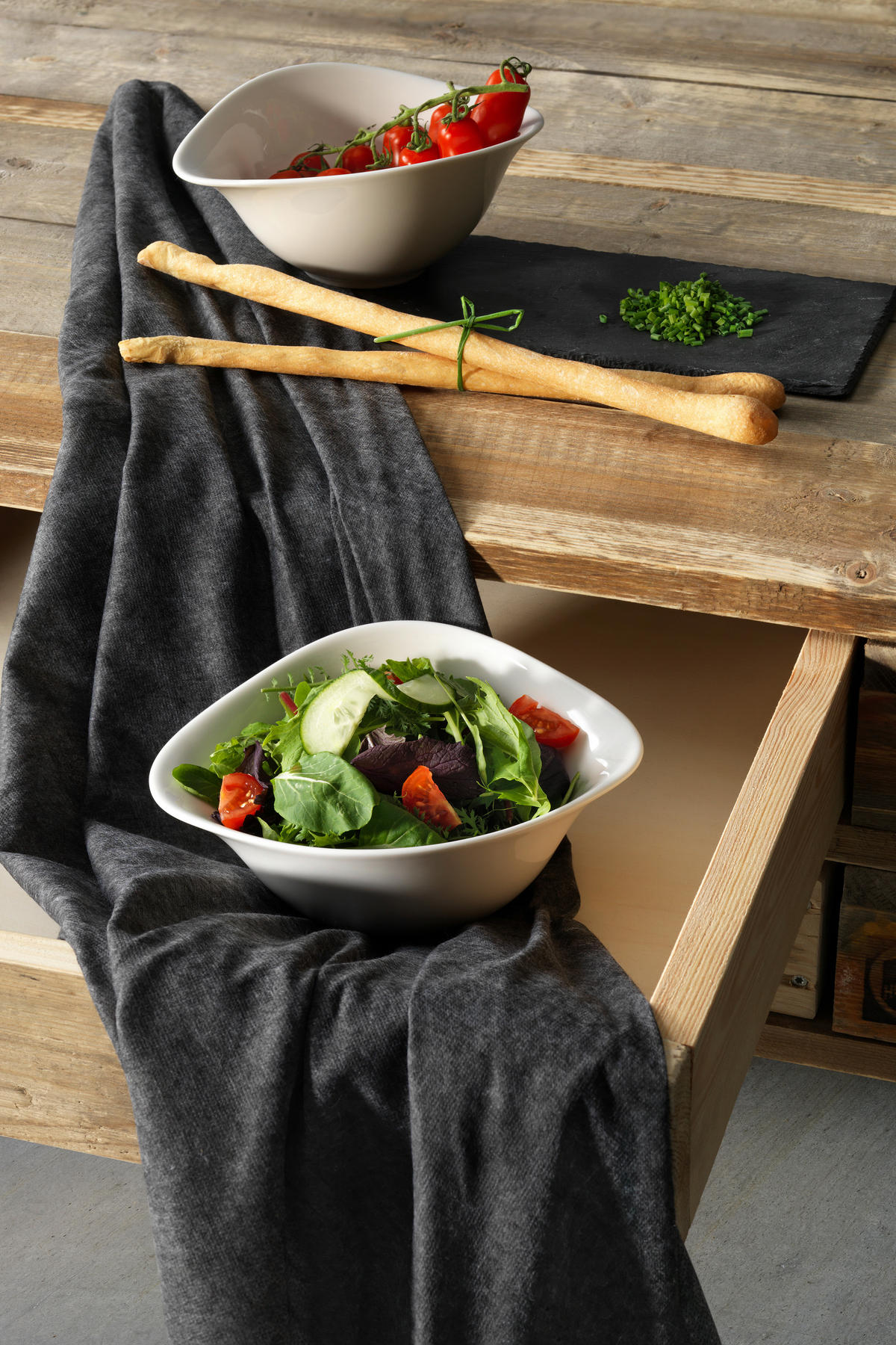 SALATSET  Dune Vapiano 2-teilig  - Creme, Design, Keramik (21/17cm) - Villeroy & Boch
