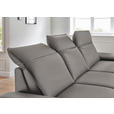 ECKSOFA Rivello in Echtleder Grau  328/193 cm  - Schwarz/Grau, Design, Leder/Metall (328/193cm) - Dieter Knoll