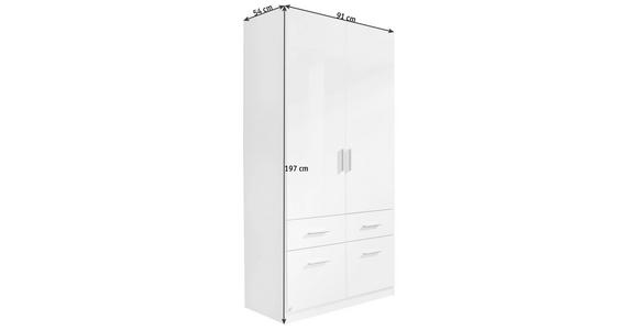 DREHTÜRENSCHRANK 91/197/54 cm 2-türig - Alufarben/Weiß, KONVENTIONELL, Holzwerkstoff/Kunststoff (91/197/54cm) - Carryhome