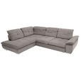 ECKSOFA in Chenille Hellgrau  - Chromfarben/Hellgrau, Design, Textil (242/313cm) - Xora