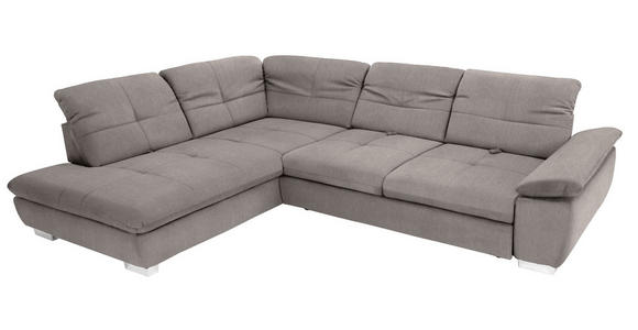 ECKSOFA Hellgrau Chenille - Chromfarben/Hellgrau, Design, Textil (242/313cm) - Xora