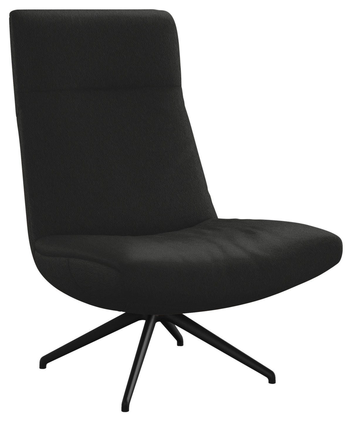 SESSEL in Echtleder Schwarz  - Schwarz, Modern, Leder/Metall (74/105/92cm) - Johann Jakob